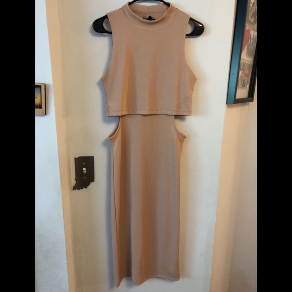 Topshop Nude Bodycon Dress